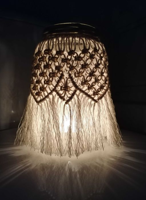Makrama lampion Boho lampka świecznik Hand made