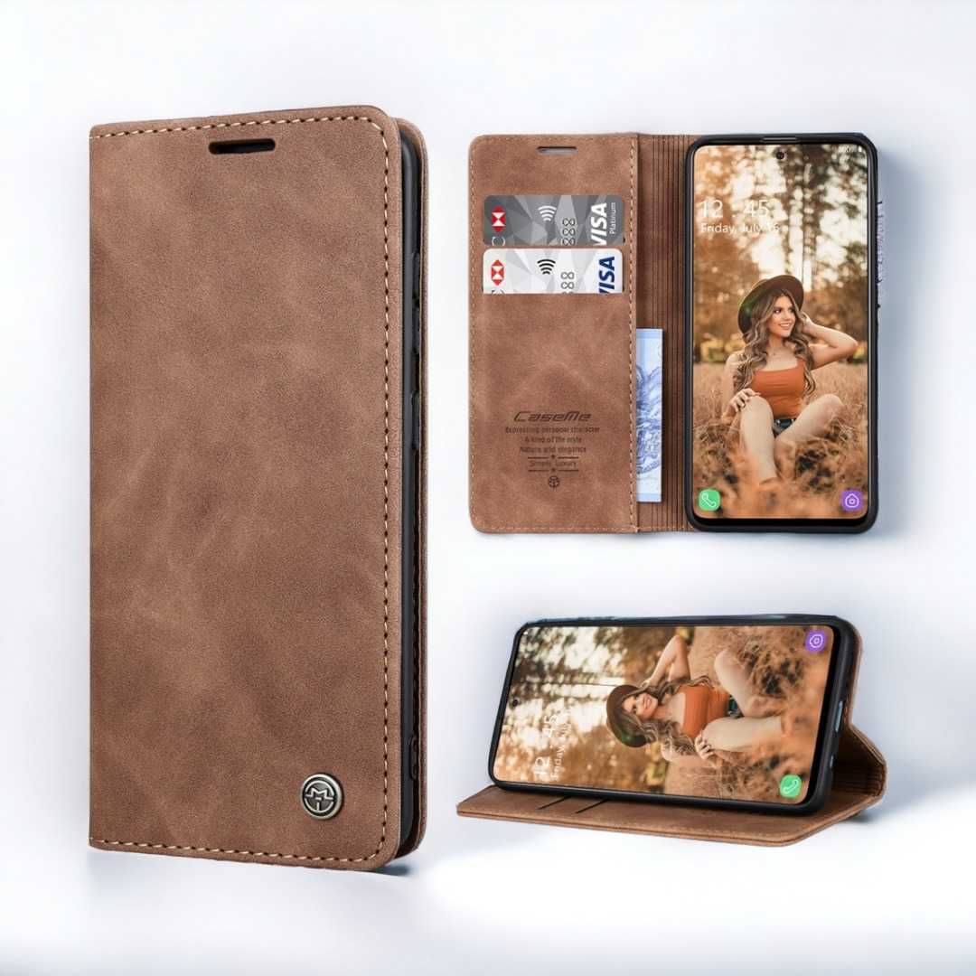 NOWE! CaseMe ekskluzywne Etui  Skórzane Redmi Note 8 Pro - brązowy