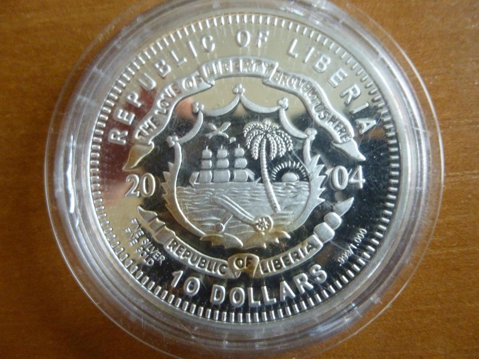 Liberia moneta 10 dolarów Kokaburra