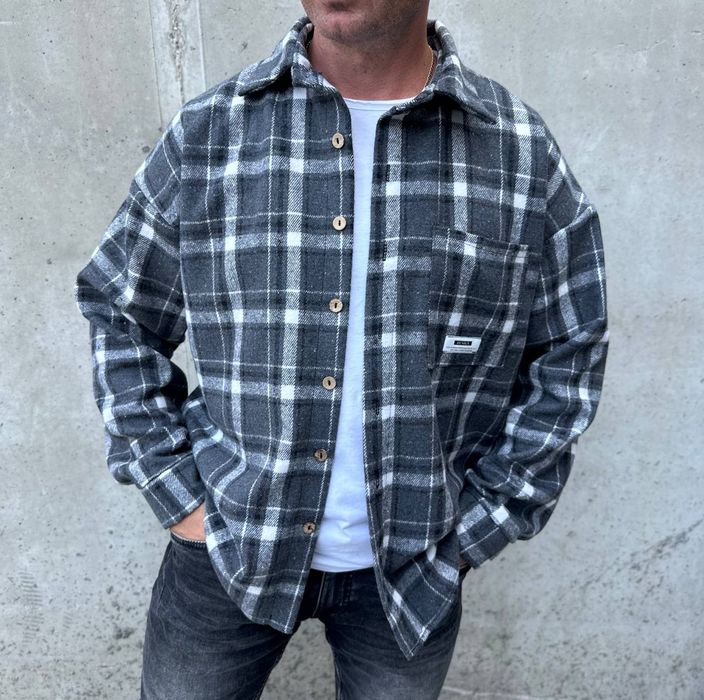 ‼️Чоловіча байкова сорочка в клітинку. Р.46-48, 50-52, 54-56
