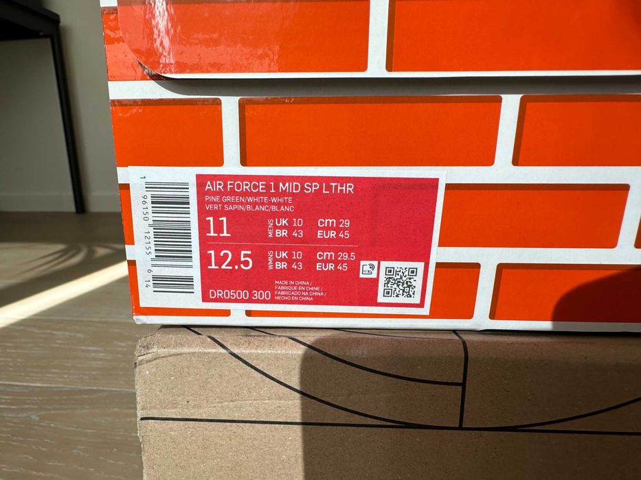 Nike Air Force 1 Mid Off-White Pine Green EUR 45 / US 11