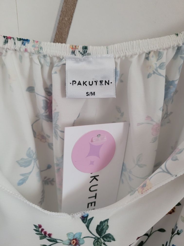 Długa sukienka w kwiaty Pakuten, rozmiar S/M, lekka, zwiewna, hiszpank