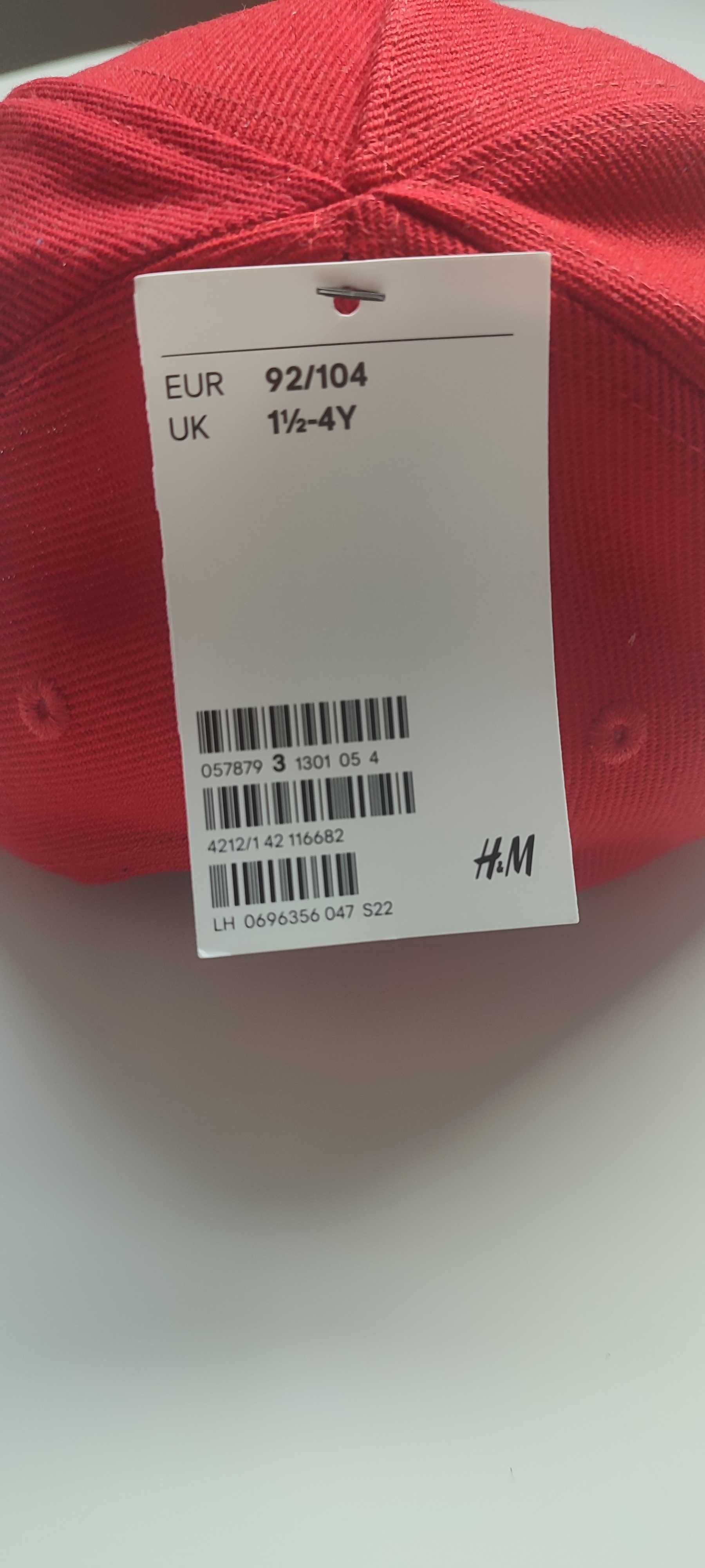 H&M r. 92/104 cm, 1/5 - 4latka, nowa czapka chłopięca z daszkiem