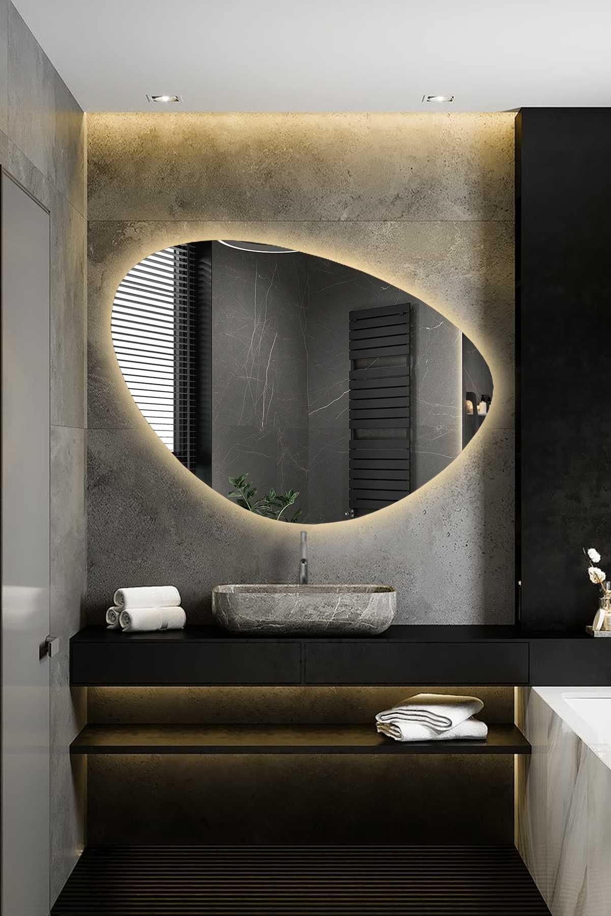 Lustro łazienkowe OBSYDIAN LED 90X118 cm - ALFARAM