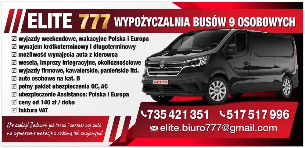 Wynajem busów 9 osobowych/Wakacje/Urlop/ NOWE AUTA !!! Kołbiel Otwock