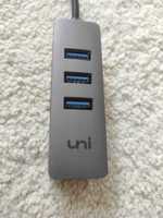 Adapter Hub USB 3.0 na Ethernet Gigabit, szybki koncentrator 3 x USB