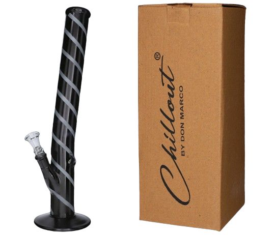 Szklane Bongo Wysokie 45 cm z Paskami - Chillout, Przezroczyste