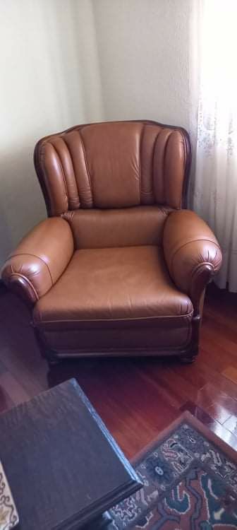 Sofas em pele castanho