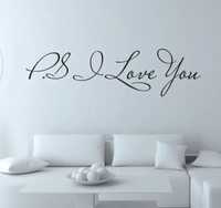 Стикер виниловая наклейка на стену декоративная надпись p.s i love you