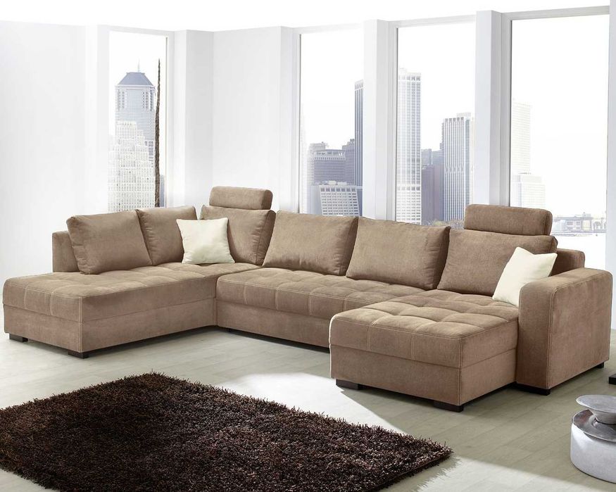 Duży NAROŻNIK PORTOS U z funkcją spania. Wysyłka Próbek tkanin GRATIS!