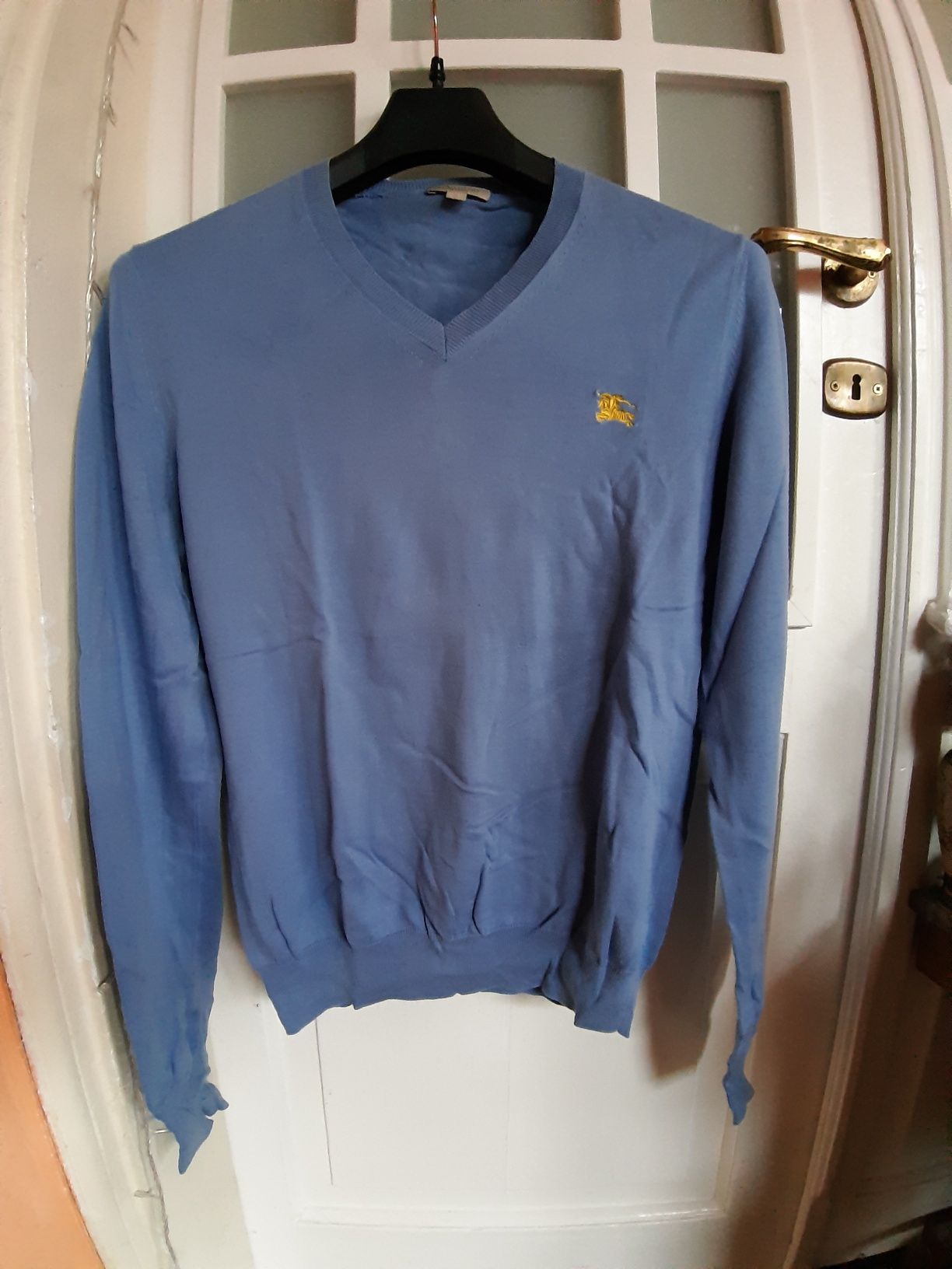Burberry sweter M niebieski 100% oryg nr seryjny piękny wyjątkowy