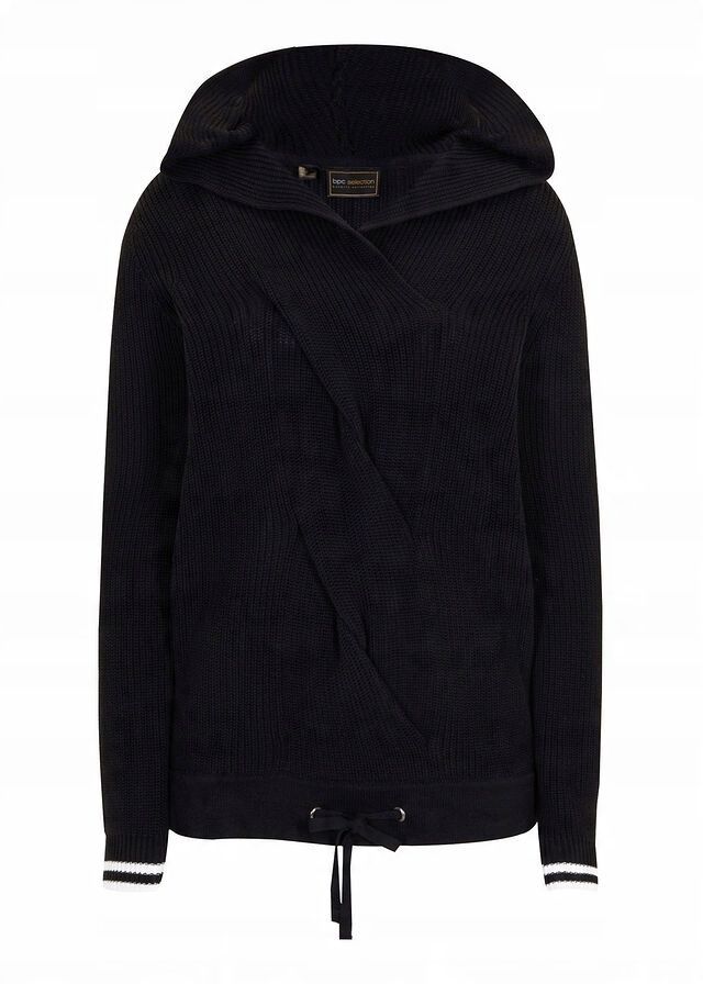 B.P.C czarny sweter z kapturem 44/46.