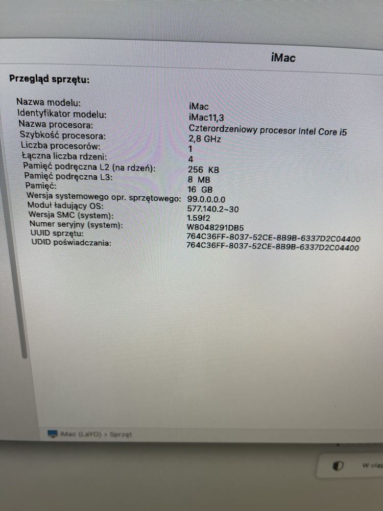 Apple imac 27’’ i5 16GB 1TB SSD Radeon OS ventura