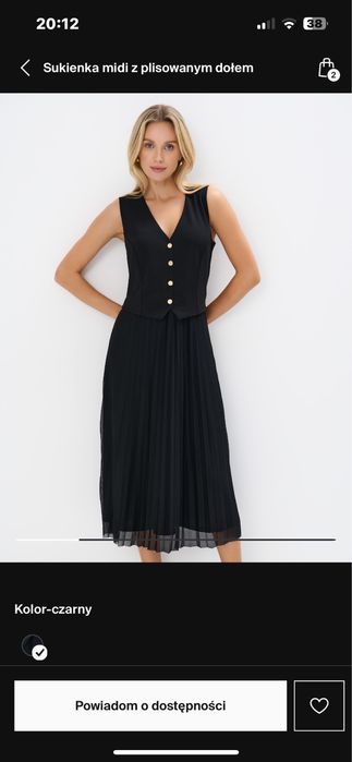 Sukienka midi z plisowanym dołem