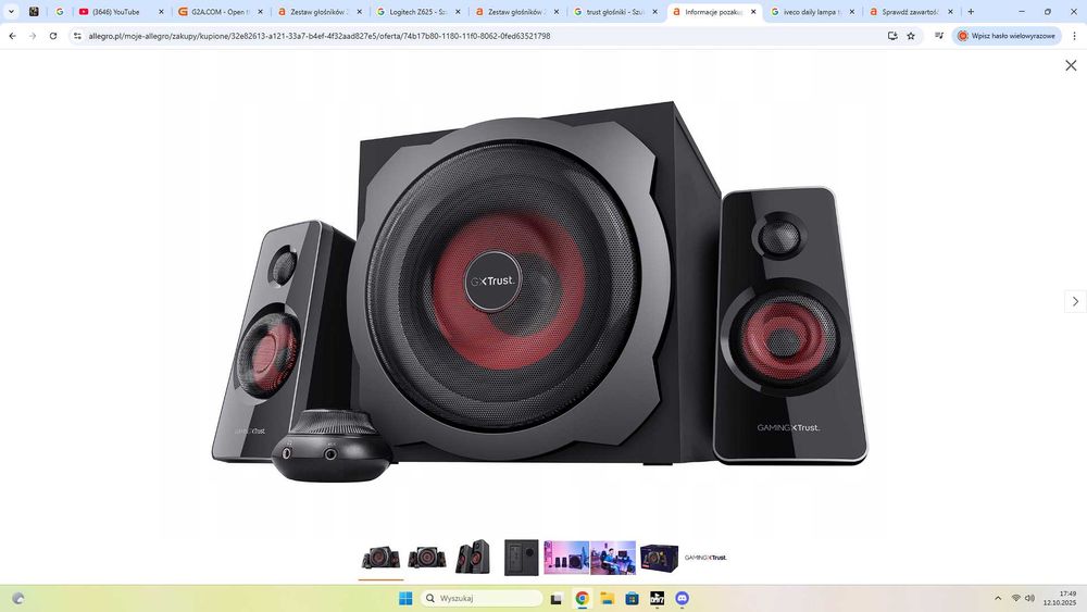 Zestaw głośników 2.1 Trust GXT 38 2.1 60 W czarny