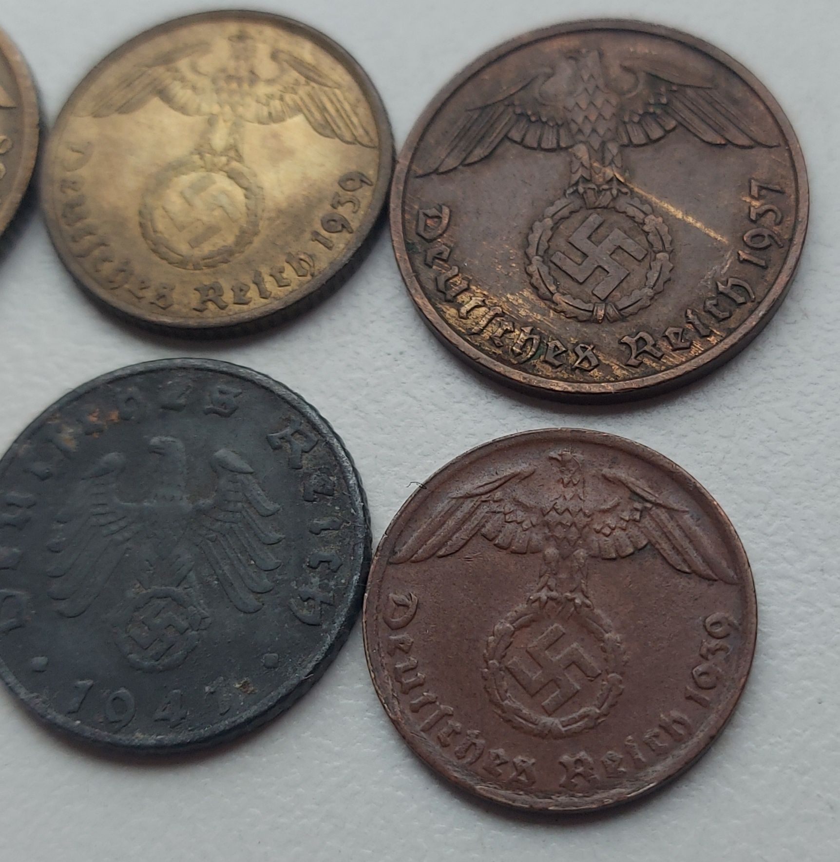 3 Рейх 1937 - 1942 р. 1 2 5 10 пфенніг 6 монет алюмінієва бронза цинк