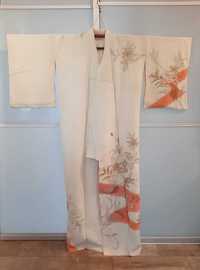 kimono vintage houmongi pastelowe japonia