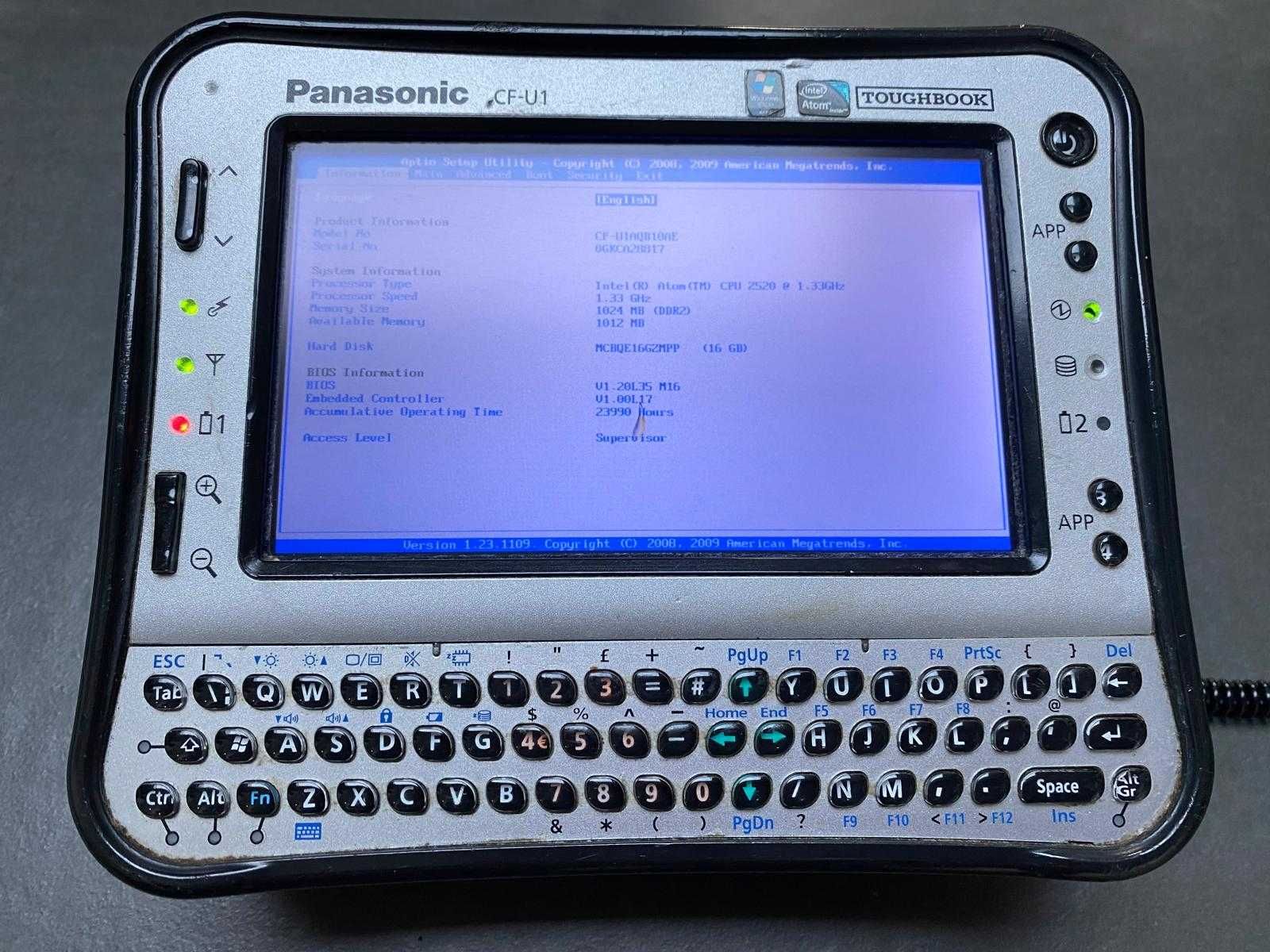 Panasonic CF-U1 Toughbook  Atom z520 1GB 16GB SSD DO ZADAN SPECIALNYCH