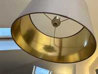 Lampa sufitowa abażur beżowy