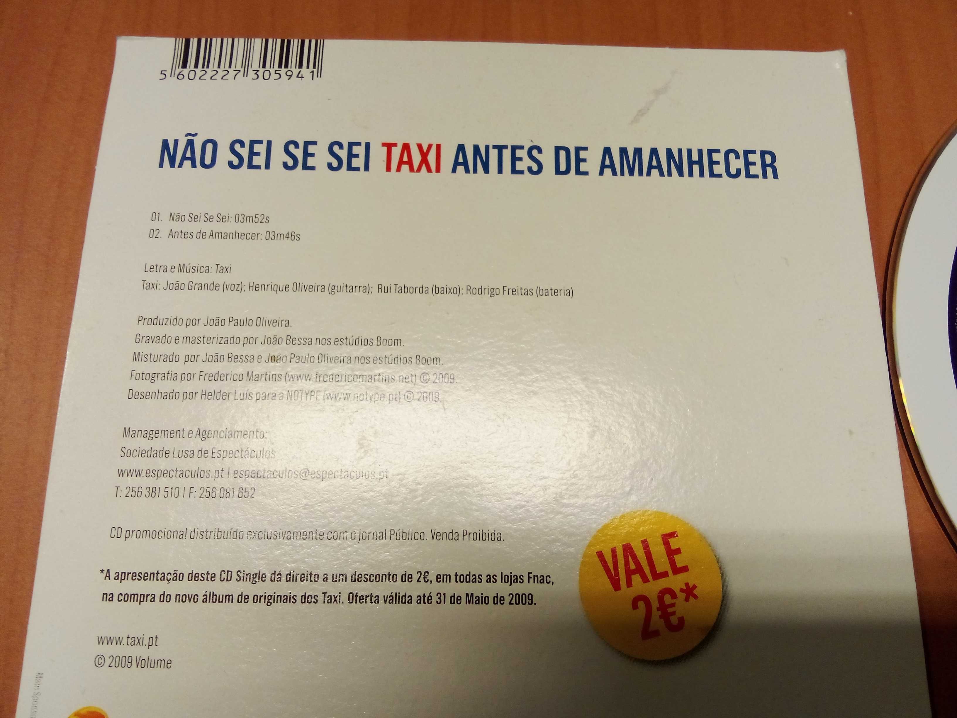 CD Táxi Não Sei Se Sei / Antes De Amanhecer