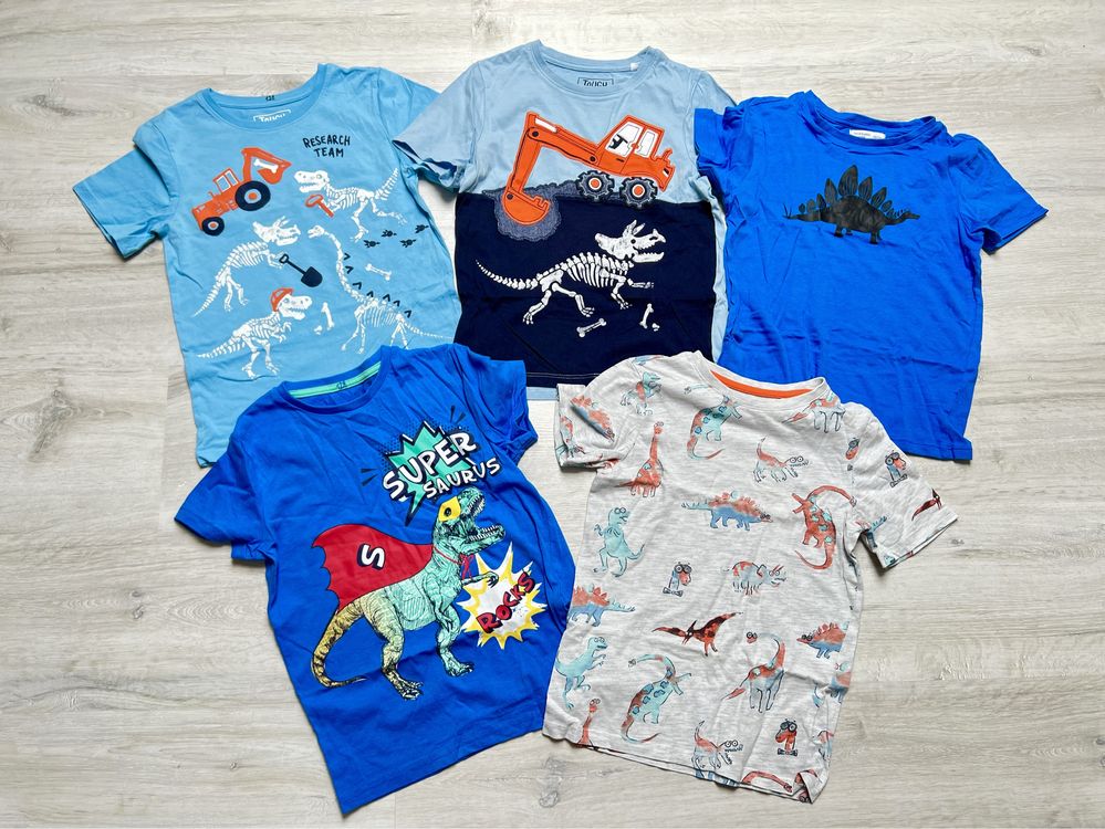 Koszulka, t-shirt, DINOZAURY, cały zestaw, rozm.128