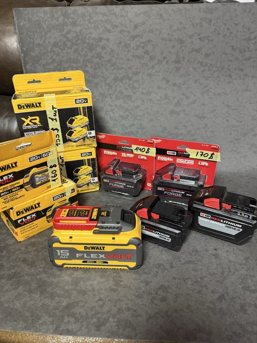 Батарея акб різних йомкостей dewalt milwaukee