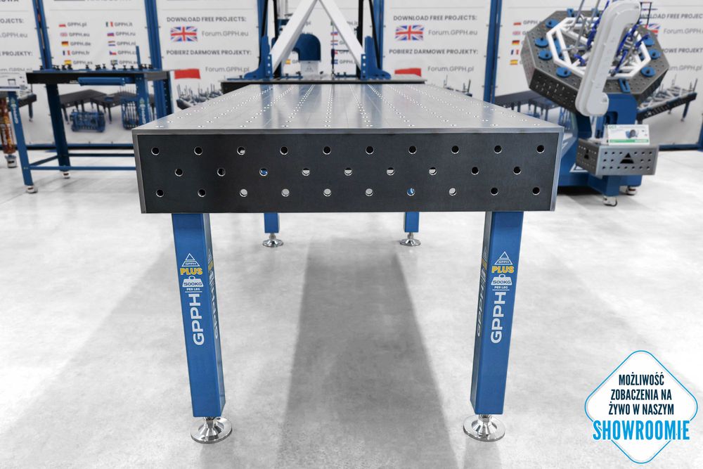 Stół Spawalniczy GPPH PLUS 2000x1000 fi16 mm 100x100 mm