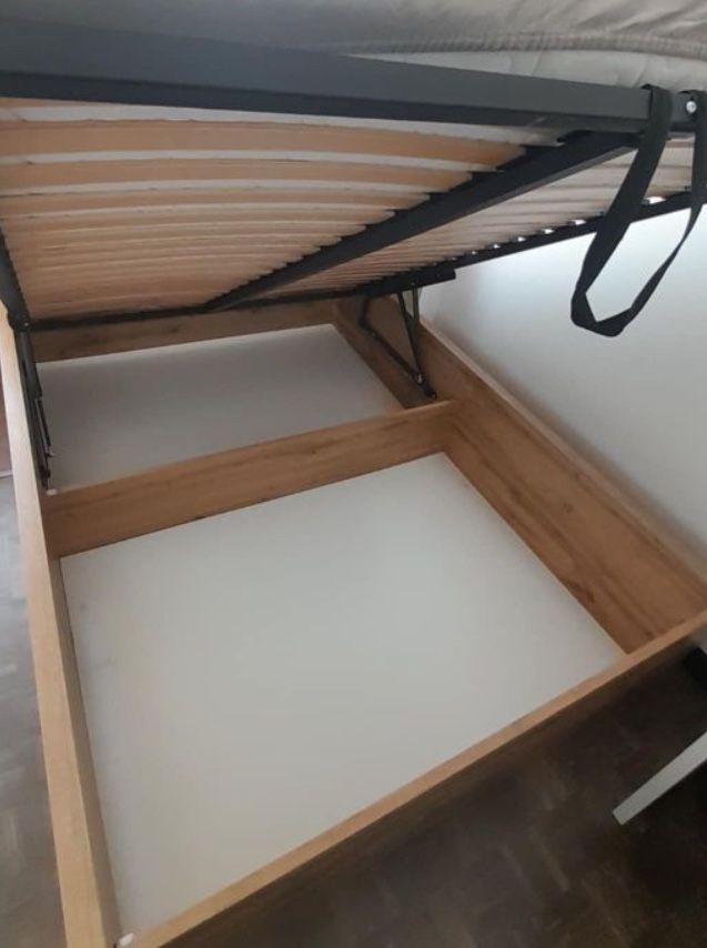 Sypilania BRW Tetrix Dąb wotan łóżko 140x200