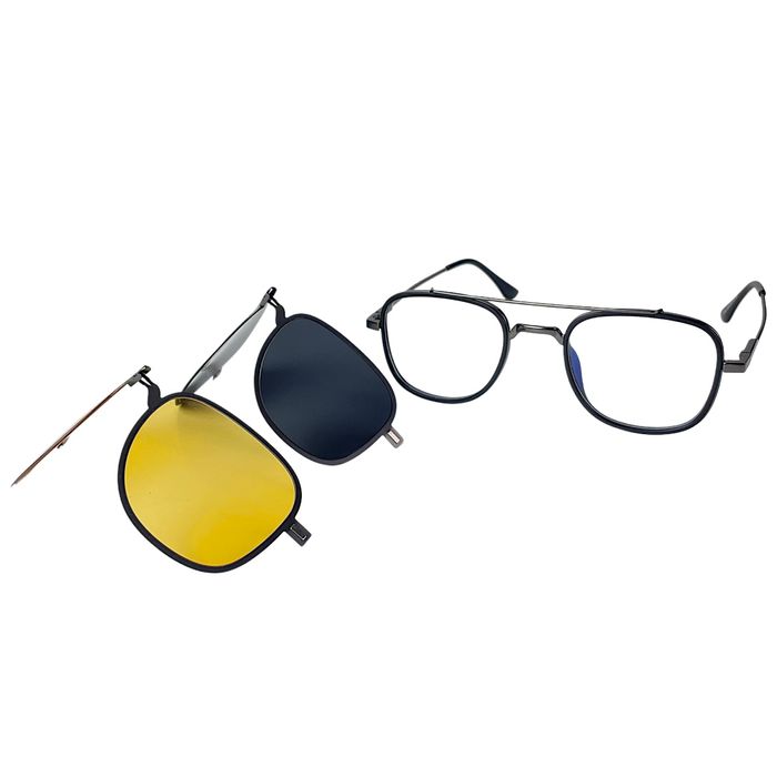 Okulary oprawki Aviator ETE 2w1 Korekcyjne Z Nakładką Polaryzacyjną UV