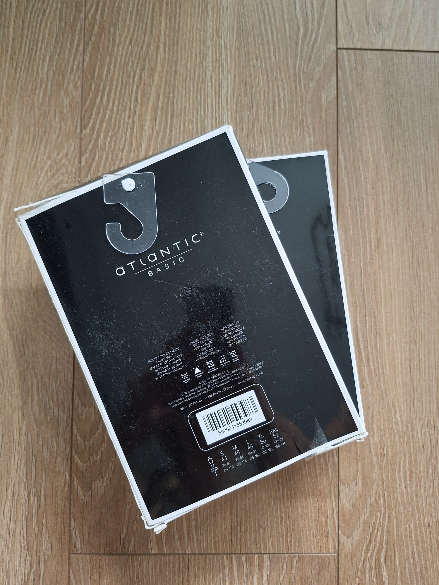 2x Koszulka męska Atlantic, rozmiar S, bawełna