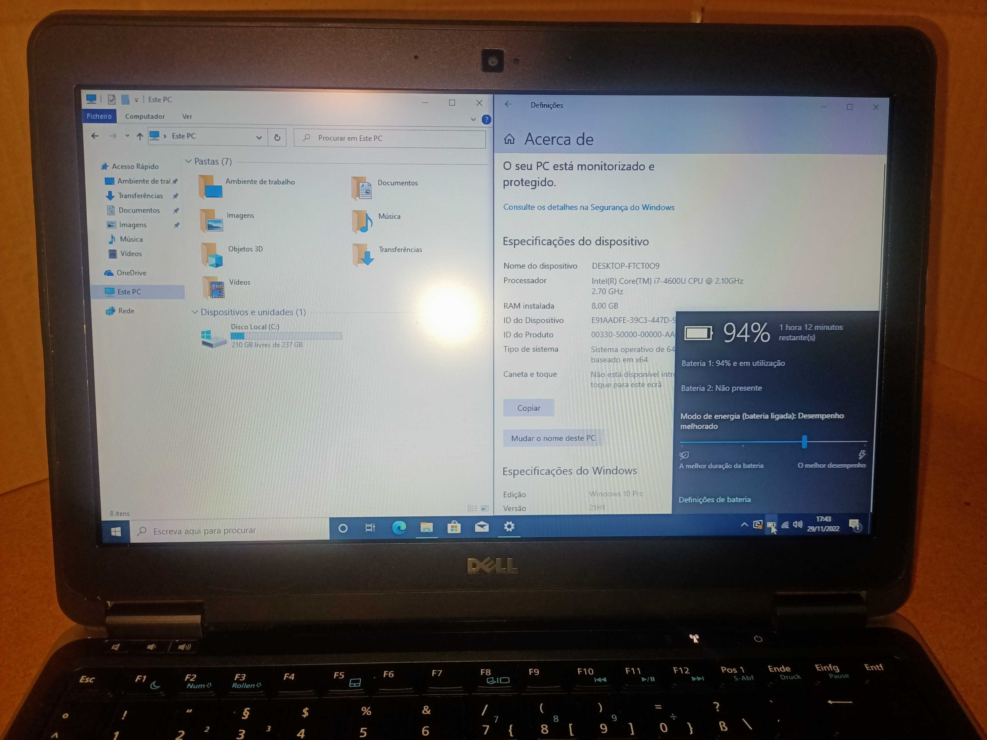 Portátil Dell Latitude E7240 i7