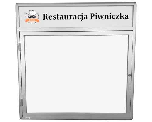 Gablota ogłoszeniowa z fryzem- wolnostojąca, sołecka. Promocja.