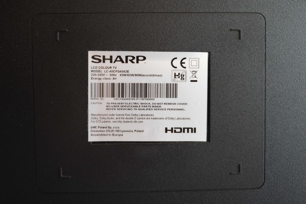 Sharp LC-40CFG4042E LCD 40" Full HD 1920x1080px DTS TruSurround A+