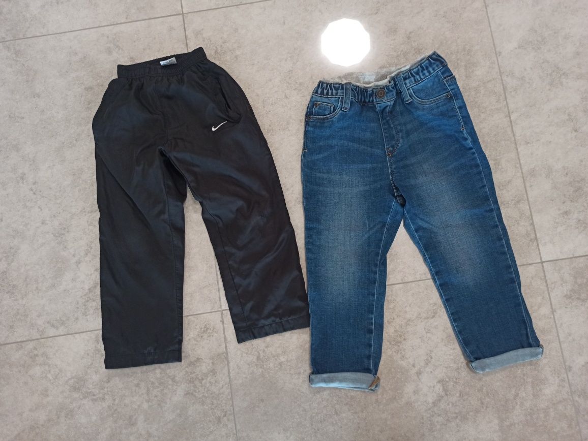 Zestaw spodni jeansowe H&M Nike 104