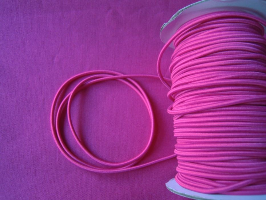 guma okrągła 2 mm,  fuksja, 35 metrów