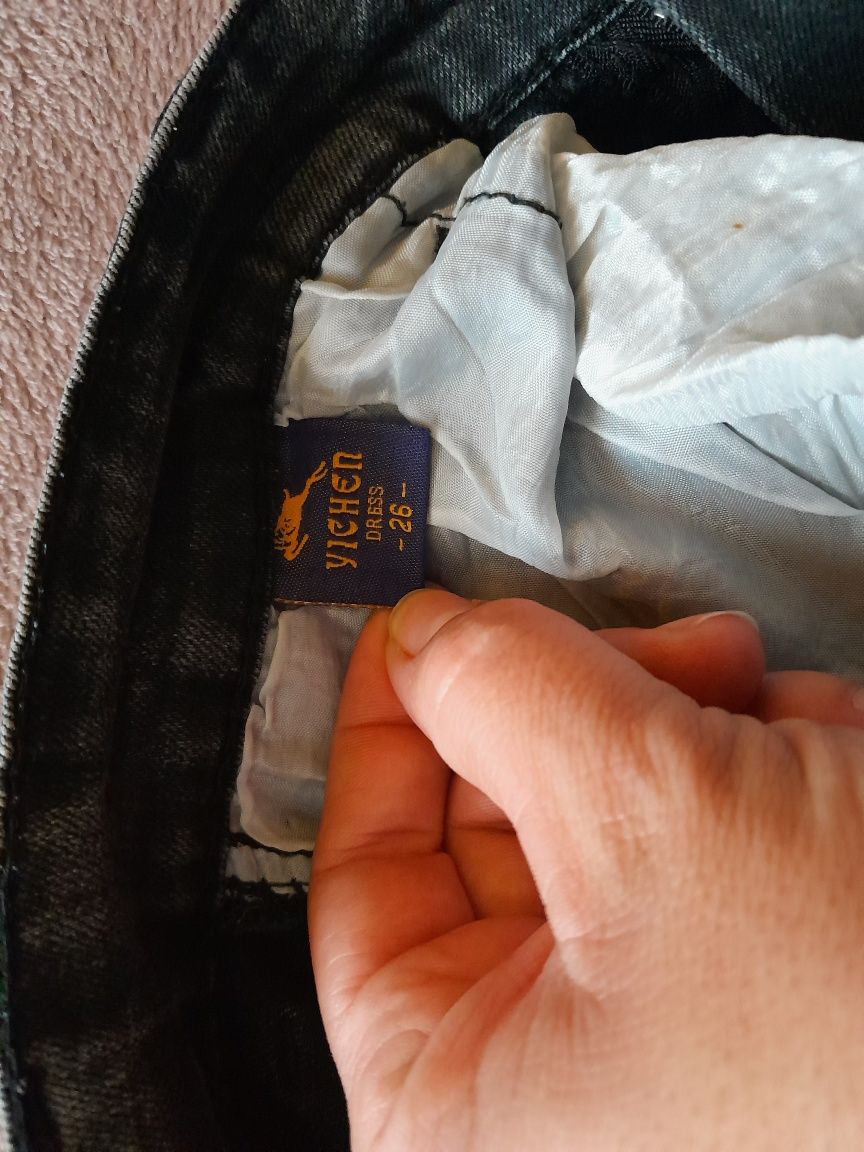 spodnie młodzieżowe chłopięce jeans czarne 146