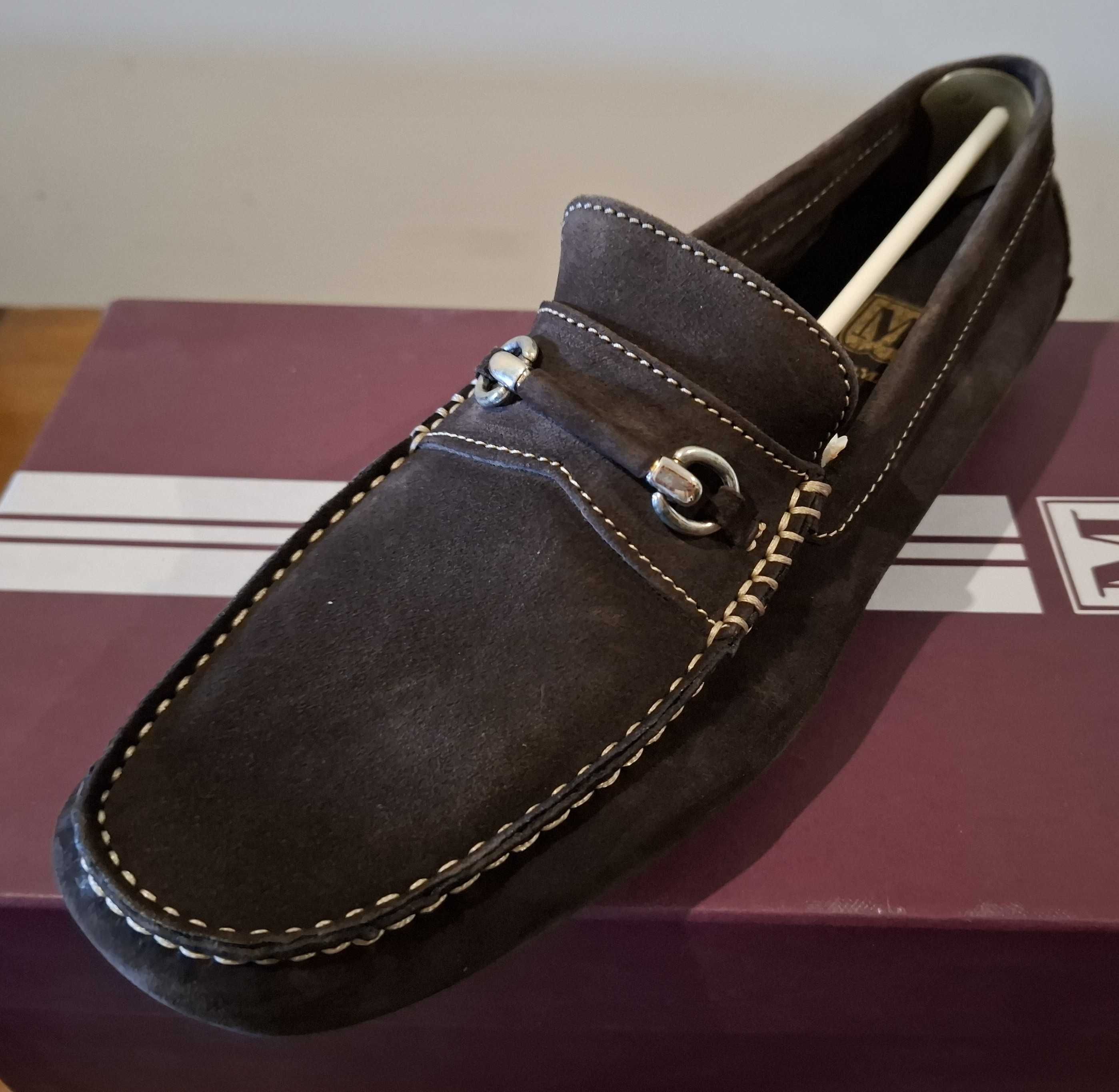 Sapatos novos castanhos escuros Bruno Magli 41.5 - SALDO