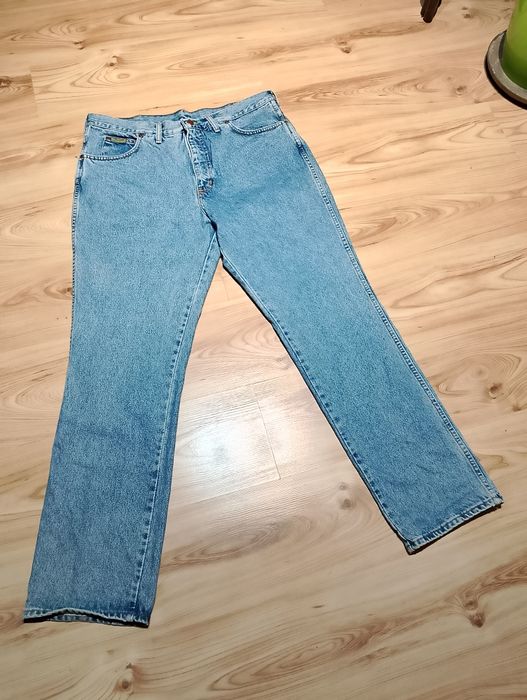 Niebieskie Męskie Spodnie Jeansowe Dżinsowe Wrangler Texas