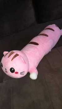maskotka kot różowy 70 cm długi kotek