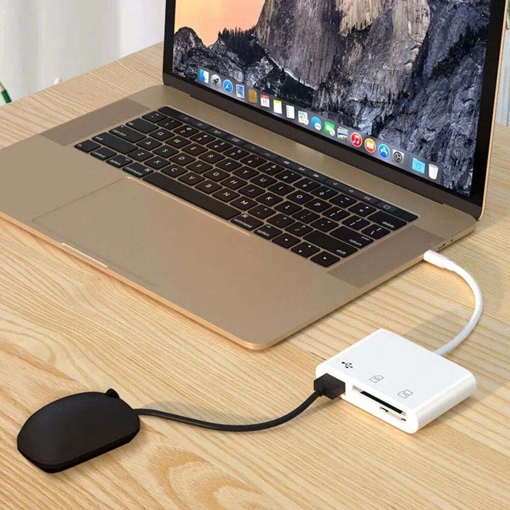 OTG картридер 3в1 USB tupe-c SD micro карта TF