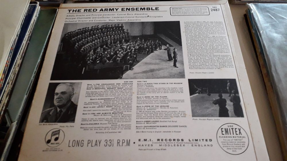 Disco de vinil LP vintage de 1963 "RED ARMY ENSEMBLE"