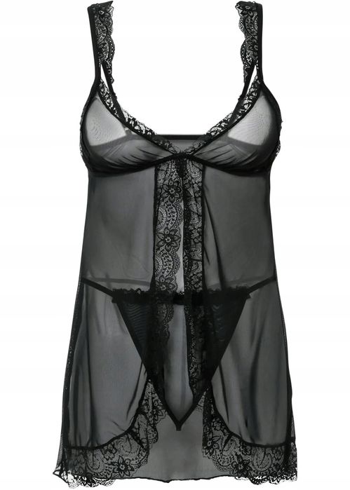 Venus Koszulka koronkowa + stringi czarne ^40//42