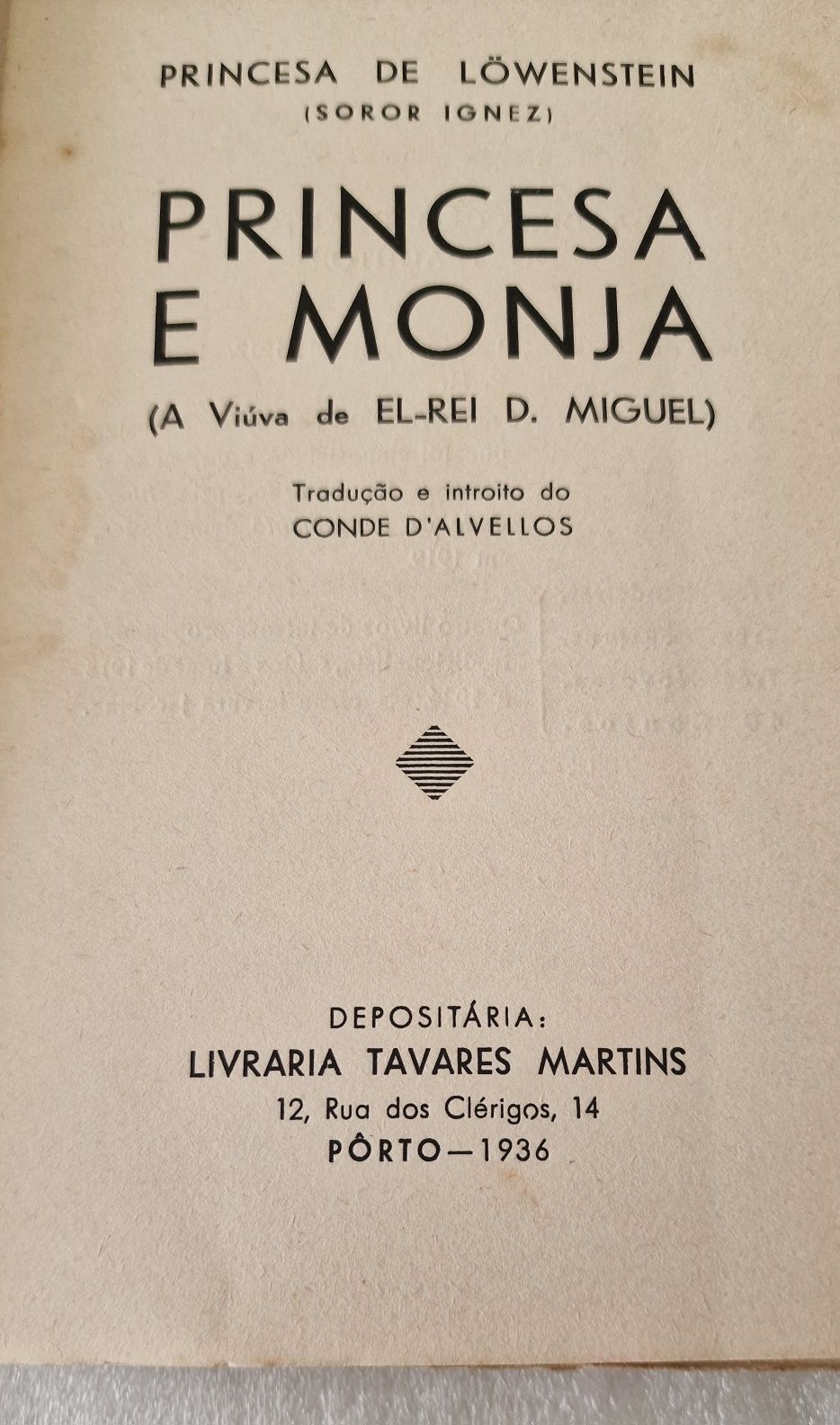 Livro  Antigo-A princesa  e a Monja