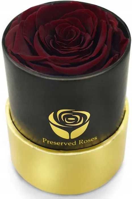 Wieczna róża Flower Box mały Czarno złota S4