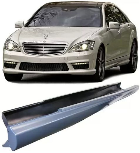 Боковые пороги Mercedes S-class W221 Long стиль S63 S65 AMG