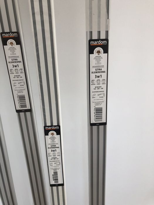 Szyny aluminiowe 3 /2 torowa 1 x 2m i 1x 2.4m calosc