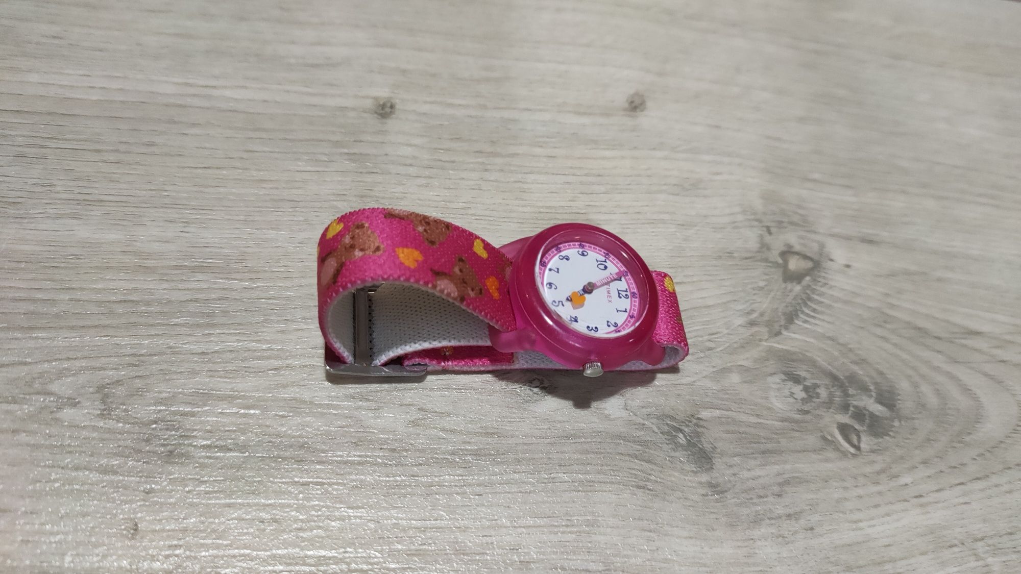 Zegarek dziecięcy dziewczęcy Timex Time Machines różowy miś serduszka