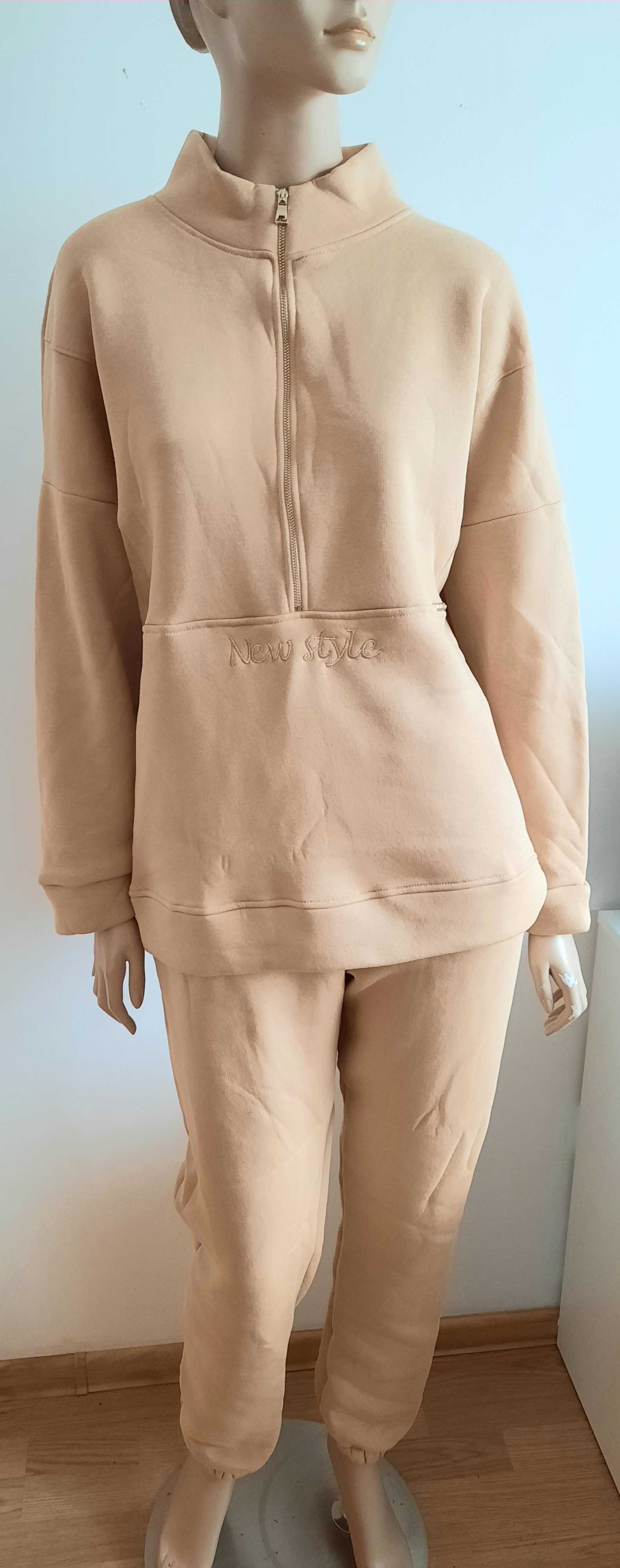 Damski ocieplany komplet dresowy plus size