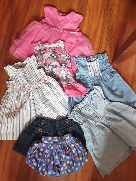 Paka ubrań jak nowe 74 dziewczynka wiosna lato