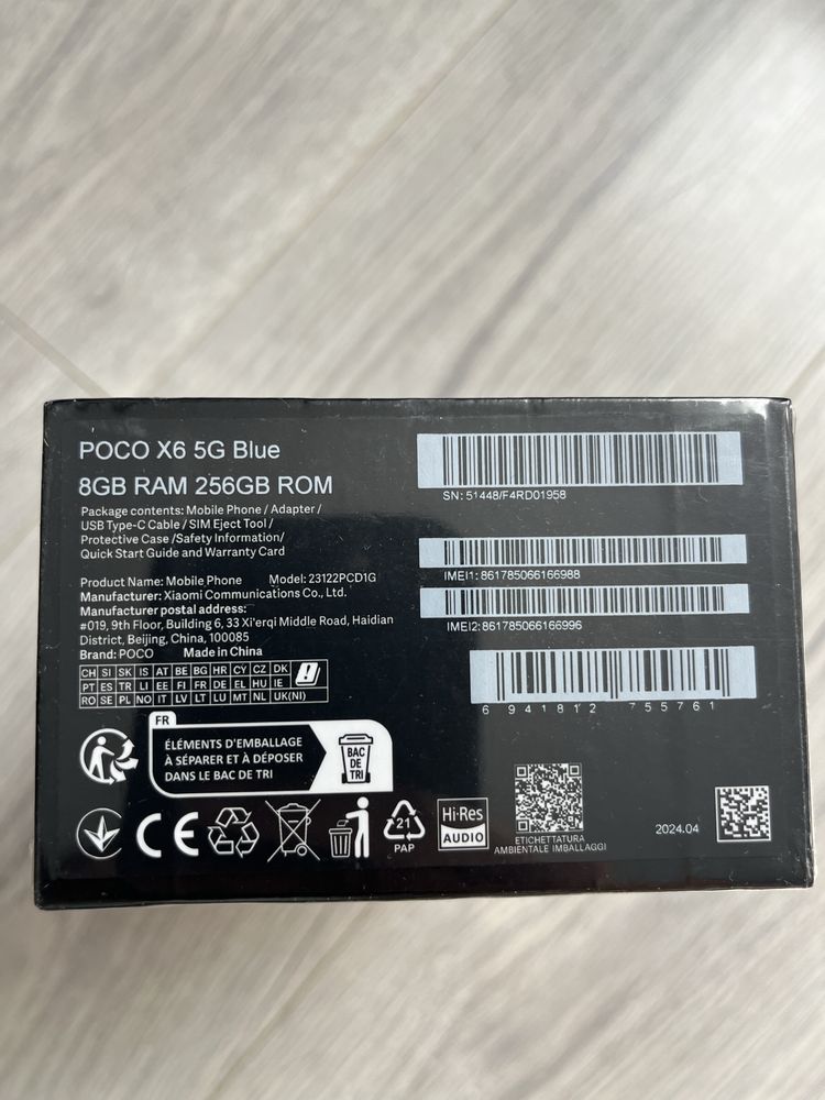 Aкція Продам POCO X 6 blue 5G 8GB RAM 256